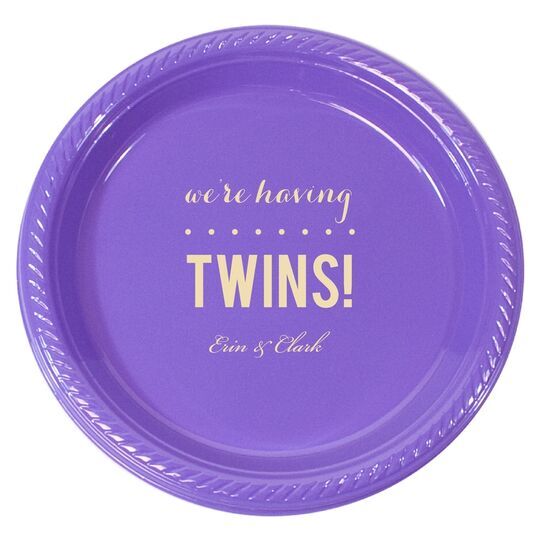 We're Having Twins Plastic Plates